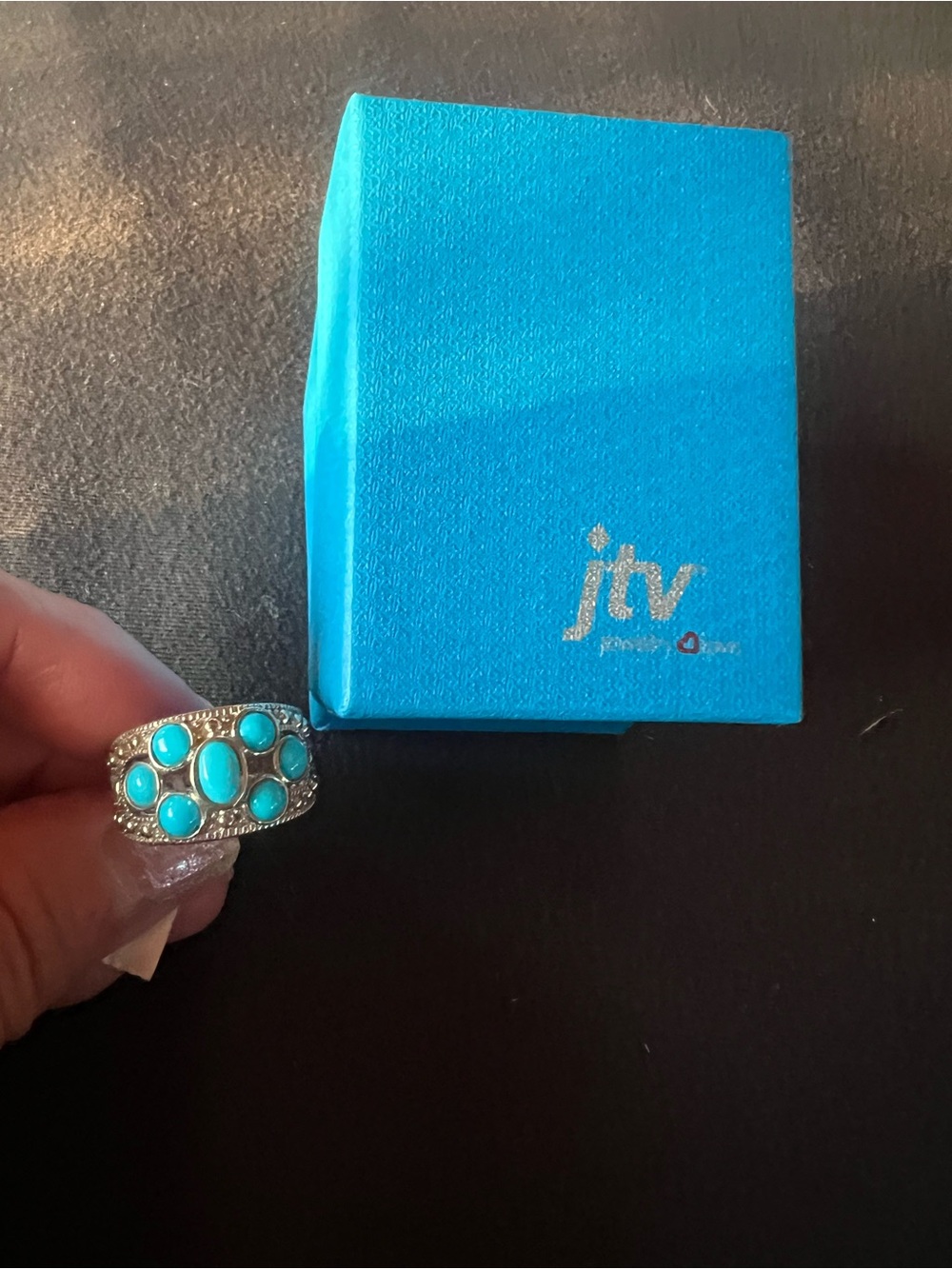 JTV Turquoise Sterling Silver Size 7 Ring, new in box